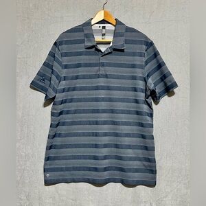 Adidas Men's Navy‎ And Grey Striped Polo Shirt